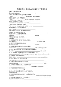 期末Units5-8翻译句子专项练习2021-2022学年牛津译林版八年级英语上册（word版 含答案）