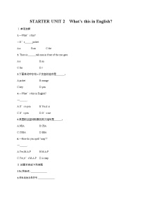 人教新目标 (Go for it) 版七年级上册starters 预备篇（2012秋审查）Unit 2 What’s this in English?同步训练题