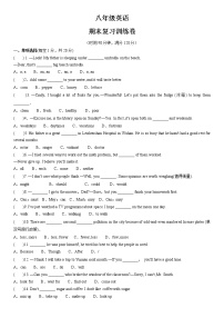 期末复习训练卷  2021-2022学年人教版八年级上册英语（word版 含答案）