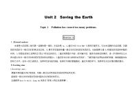 仁爱科普版九年级上册Unit 2 Saving the earth.Topic 1  Pollution has causes too many problems.教案