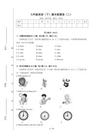 7年级英语（下） 期末考试二练习题