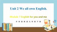 外研版 (新标准)九年级下册Module 7 English for you and meUnit 2 We all own English.教学ppt课件