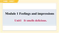 初中英语外研版 (新标准)八年级下册Module 1 Feelings and impressionsUnit 1  It smells delicious.习题课件ppt