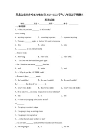 黑龙江省齐齐哈尔市依安县2021-2022学年八年级上学期期末英语试题（word版 含答案）