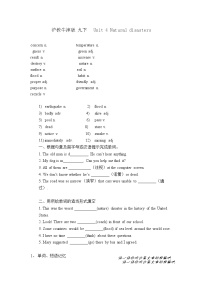 初中英语牛津版 (深圳&广州)九年级下册（2014秋审查）Unit 4 Natural disasters学案及答案