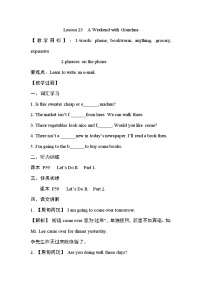 初中英语Lesson 23  A Weekend with Grandma教案