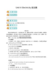 初中英语牛津版 (深圳&广州)七年级下册（2012秋审查）Unit 6 Electricity导学案及答案