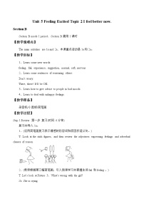 初中英语仁爱科普版八年级下册Topic 2 I’m feeling better now.教学设计