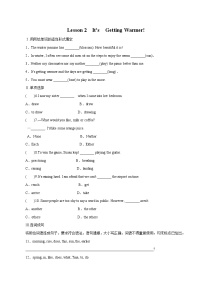 初中英语冀教版八年级下册Lesson 2 It's Getting Warmer!同步测试题