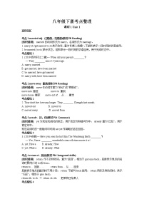 牛津译林版 2020年中考英语高频考点复习（八下）学案