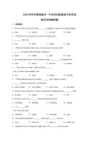 2022年中考英语备考--不定代词和复合不定代词变式专项测试题