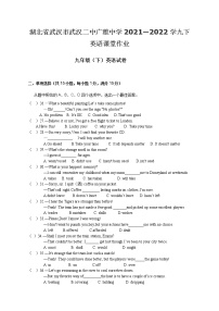 湖北省武汉市武汉二中广雅中学2021—2022学年九年级下学期期中英语课堂作业（有答案）