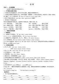 2022年中考英语语法专题复习学案+名词