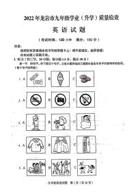 福建省龙岩市2022年九年级学业（升学）质量检查英语试卷（有答案无听力）