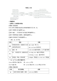 2022年鲁教版（五四学制）中考九年级英语语法专题研究五、介词（基础知识、例题及练习题）学案