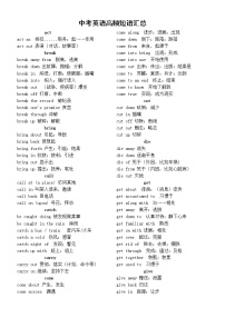 2022年英语中考复习高频短语汇总（共三十组）（有答案）