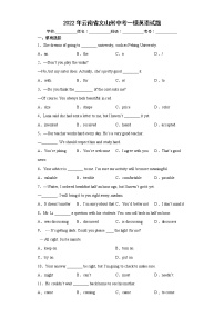2022年云南省文山州中考一模英语试题(word版含答案)