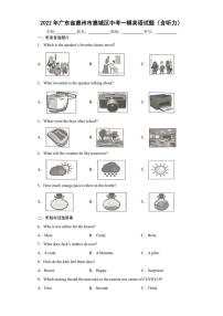 2022年广东省惠州市惠城区中考一模英语试题(含答案)