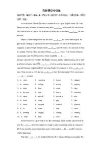 完形填空专项练--2021-2022学年初中英语人教版八年级下册期末复习（含答案）