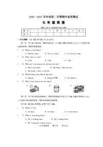 2020-2021学年河南省驻马店市平舆县七下期中英语试卷（无听力原文，无听力音频）