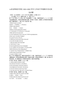 山东省聊城市莘县2021-2022学年七年级下学期期末考试英语试题(含答案)