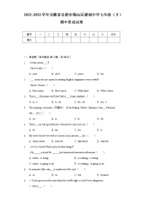 2021-2022学年安徽省合肥市蜀山区琥珀中学七年级（下）期中英语试卷（含解析）