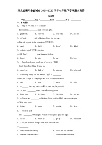湖北省襄阳市宜城市2021-2022学年七年级下学期期末英语试题(word版含答案)