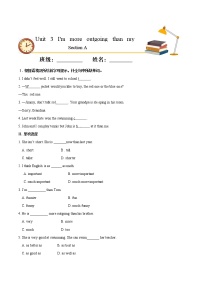 初中英语人教新目标 (Go for it) 版八年级上册Unit 3 I’m more outgoing than my sister.Section A精品课后测评