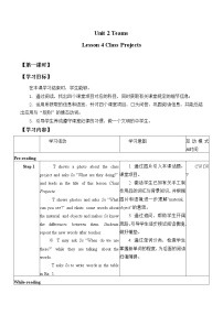 英语Lesson 4 Class Projects一等奖表格教案