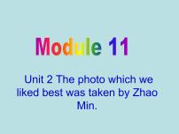 初中外研版 (新标准)Module 11 PhotosUnit 2 The photo which we liked best was taken by Zhao Min.教学ppt课件