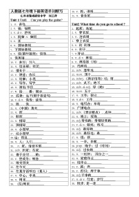 人教版七年级下册英语单词默写---四川省仁寿县鳌峰初中  刘兰萍