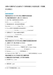 【精品】2022-2023学年七年级英语上学期期中专项复习05 翻译句子(含答案解析)