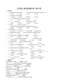 期中练习卷 2022-2023学年译林版英语七年级上册