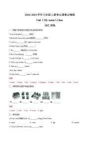 Unit 1  2022-2023学年七年级上册单元重难点精练 (词汇+语法+单元检测卷)