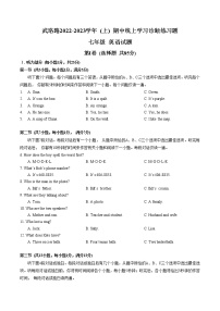 湖北省武珞路2022-2023学年七年级上学期期中线上学习诊断练习题英语试题(含答案)