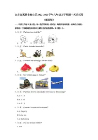 江苏省无锡市惠山区2022-2023学年八年级上学期期中英语试卷(含答案)