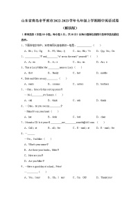 山东省青岛市平度市2022-2023学年七年级上学期期中英语试卷(含答案)