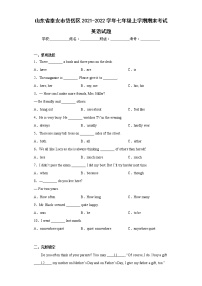 山东省泰安市岱岳区2021-2022学年七年级上学期期末考试英语试题(含答案)