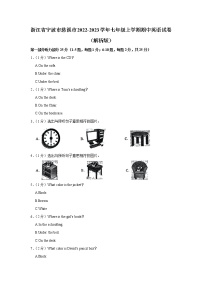 浙江省宁波市慈溪市2022-2023学年七年级上学期期中英语试卷 (含答案)