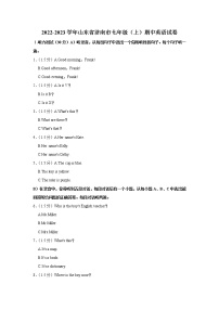 山东省济南市2022-2023学年七年级（上学期）期中英语试卷（含答案）