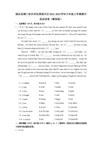 湖北省荆门市沙洋县国道片区2022-2023学年八年级上学期期中英语试卷（解析版）