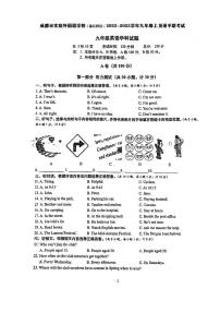 四川省成都市实验外国语学校（温江校区）2022-2023学年九年级上学期期中考试 英语试卷