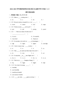 陕西省西安市未央区太元路中学2022-2023学年八年级（上学期）期中英语试卷(含答案)