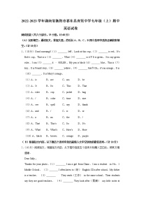 湖南省衡阳市祁东县育贤中学2022-2023学年七年级上学期期中英语试卷 (含答案)