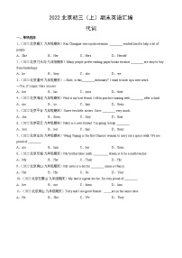 【期末复习】2022-2023学年北京初三英语上册期末英语汇编：代词