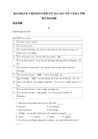 浙江省杭州市下城区杭州市青春中学2022-2023学年八年级上学期期中英语试卷(含答案)