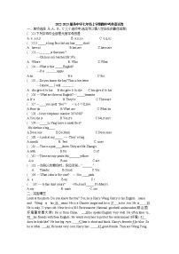 2022-2023学年福建省莆田擢英中学七年级上学期期中考英语试卷(含答案)