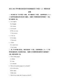 2021-2022学年湖北省武汉市东湖高新区八年级（上）期末英语试卷