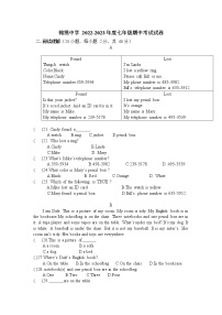 河南省安阳市锦绣学校2022-2023学年七年级上学期期中英语试卷(含答案)