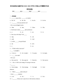 河北省保定市顺平县2022-2023学年七年级上学期期中考试英语试题(含答案)